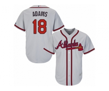 Atlanta Braves #18 Matt Adams Replica Grey Road Cool Base MLB Jersey