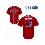 Atlanta Braves #18 Matt Adams Replica Red Alternate Cool Base MLB Jersey