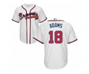 Atlanta Braves #18 Matt Adams Replica White Home Cool Base MLB Jersey