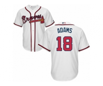 Atlanta Braves #18 Matt Adams Replica White Home Cool Base MLB Jersey