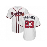 Atlanta Braves #23 Danny Santana Authentic White Team Logo Fashion Cool Base MLB Jersey