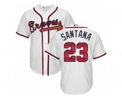 Atlanta Braves #23 Danny Santana Authentic White Team Logo Fashion Cool Base MLB Jersey