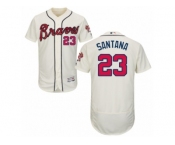 Atlanta Braves #23 Danny Santana Cream Flexbase Authentic Collection MLB Jersey