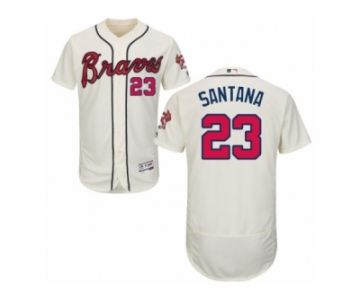 Atlanta Braves #23 Danny Santana Cream Flexbase Authentic Collection MLB Jersey