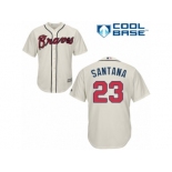 Atlanta Braves #23 Danny Santana Replica Cream Alternate 2 Cool Base MLB Jersey