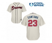 Atlanta Braves #23 Danny Santana Replica Cream Alternate 2 Cool Base MLB Jersey