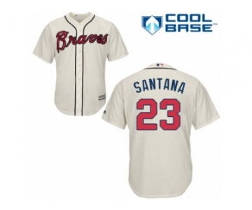 Atlanta Braves #23 Danny Santana Replica Cream Alternate 2 Cool Base MLB Jersey