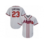 Atlanta Braves #23 Danny Santana Replica Grey Road Cool Base MLB Jersey