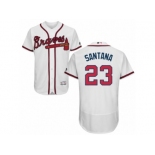 Atlanta Braves #23 Danny Santana White Flexbase Authentic Collection MLB Jersey