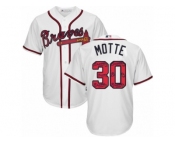 Atlanta Braves #30 Jason Motte Authentic White Team Logo Fashion Cool Base MLB Jersey