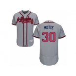 Atlanta Braves #30 Jason Motte Grey Flexbase Authentic Collection MLB Jersey