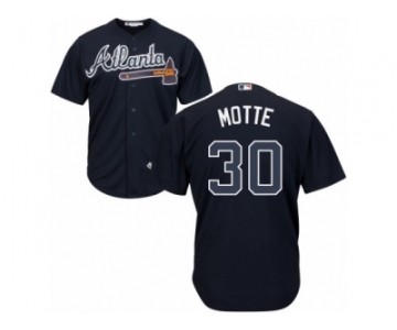 Atlanta Braves #30 Jason Motte Replica Blue Alternate Road Cool Base MLB Jersey