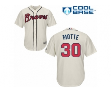 Atlanta Braves #30 Jason Motte Replica Cream Alternate 2 Cool Base MLB Jersey