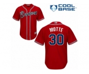 Atlanta Braves #30 Jason Motte Replica Red Alternate Cool Base MLB Jersey