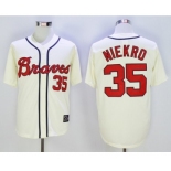 Atlanta Braves #35 Phil Niekro Cream Throwback Stitched MLB Jersey