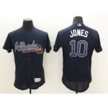 Men Atlanta Braves #10 Chipper Jones Majestic Blue Flexbase Authentic Collection Player Jersey