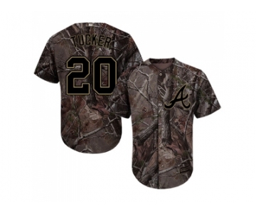 Men Atlanta Braves #20 Preston Tucker Camo Realtree Collection Cool Base Stitched MLB Jersey