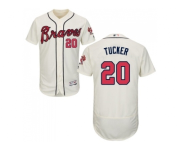 Men Atlanta Braves #20 Preston Tucker Cream Flexbase Authentic Collection Stitched MLB Jersey