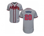 Men Atlanta Braves #20 Preston Tucker Grey Flexbase Authentic Collection Stitched MLB Jersey