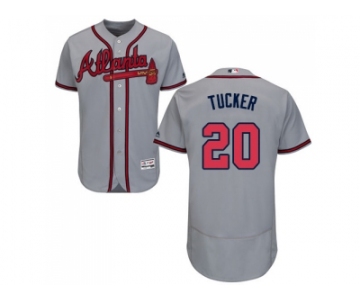 Men Atlanta Braves #20 Preston Tucker Grey Flexbase Authentic Collection Stitched MLB Jersey