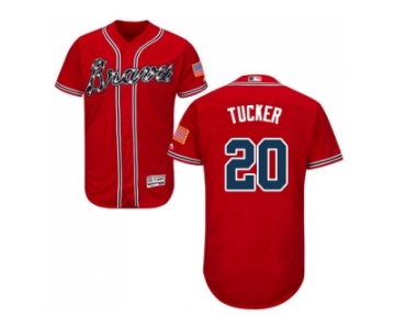 Men Atlanta Braves #20 Preston Tucker Red Flexbase Authentic Collection Stitched MLB Jersey