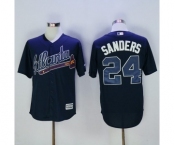 Men Atlanta Braves #24 Deion Sanders Blue New Cool Base Stitched MLB Jersey