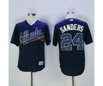 Men Atlanta Braves #24 Deion Sanders Blue New Cool Base Stitched MLB Jersey