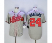 Men Atlanta Braves #24 Deion Sanders Grey New Cool Base Stitched MLB Jersey