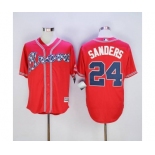 Men Atlanta Braves #24 Deion Sanders Red New Cool Base Stitched MLB Jersey