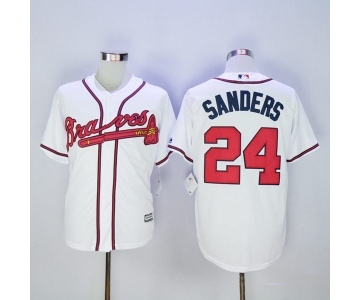 Men Atlanta Braves #24 Deion Sanders White New Cool Base Stitched MLB Jersey