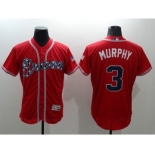 Men Atlanta Braves #3 Dale Murphy Majestic Red Flexbase Authentic Collection Player Jersey