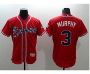 Men Atlanta Braves #3 Dale Murphy Majestic Red Flexbase Authentic Collection Player Jersey