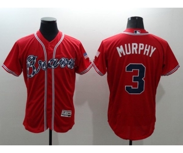 Men Atlanta Braves #3 Dale Murphy Majestic Red Flexbase Authentic Collection Player Jersey