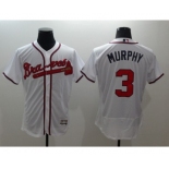 Men Atlanta Braves #3 Dale Murphy Majestic White Flexbase Authentic Collection Player Jersey