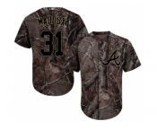 Men Atlanta Braves #31 Greg Maddux Camo Realtree Collection Cool Base Stitched MLB Jersey