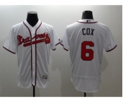 Men Atlanta Braves #6 Bobby Cox Majestic White Flexbase Authentic Collection Player Jersey