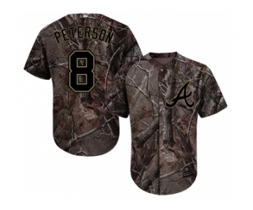 Men Atlanta Braves #8 Jace Peterson Camo Realtree Collection Cool Base Stitched MLB Jersey