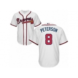 Men Atlanta Braves #8 Jace Peterson Majestic White Authentic Cool base Jersey