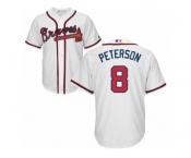 Men Atlanta Braves #8 Jace Peterson Majestic White Authentic Cool base Jersey