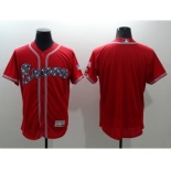 Men Atlanta Braves Blank Majestic Red Flexbase Authentic Collection Team Jersey