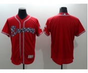 Men Atlanta Braves Blank Majestic Red Flexbase Authentic Collection Team Jersey