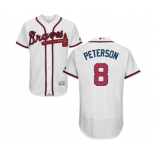 Men Atlanta Braves Jace Peterson #8 Majestic White Authentic Collection Flexbase Jersey