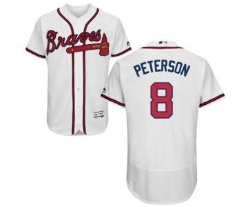 Men Atlanta Braves Jace Peterson #8 Majestic White Authentic Collection Flexbase Jersey