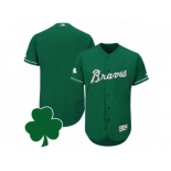 Men Atlanta Braves St. Patricks Day Balnk Green Celtic Flexbase Authentic Collection Jersey