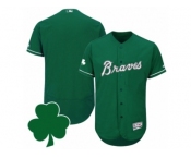 Men Atlanta Braves St. Patricks Day Balnk Green Celtic Flexbase Authentic Collection Jersey