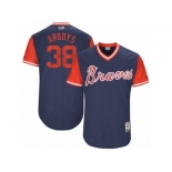 Men's 2017 Little League World Series Braves #38 Arodys Vizcaino Arodys Navy Jersey