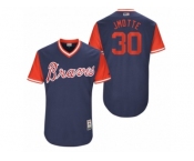 Men's 2017 Little League World Series Braves Jason Motte #30 JMotte Navy Jersey