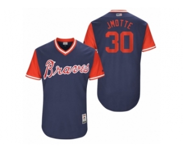 Men's 2017 Little League World Series Braves Jason Motte #30 JMotte Navy Jersey