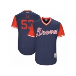 Men's 2017 Little League World Series Braves Jim Johnson #53 JJ Navy Jersey