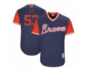 Men's 2017 Little League World Series Braves Jim Johnson #53 JJ Navy Jersey